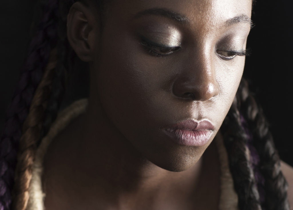 a woman in thought
