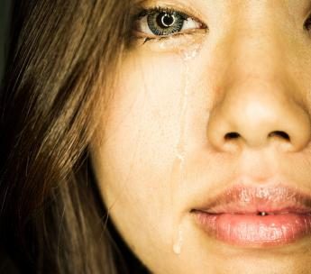 woman in tears