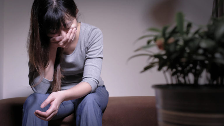 an upset woman
