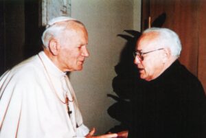 Fr. Marx in discussion with Pope Saint John Paul II Fr. Marx in discussion with Pope Saint John Paul II